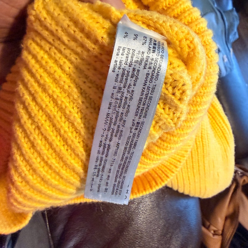 Zara Bright Yellow Half-Zip Ribbed Sweater - Picture 6 of 6